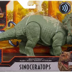 Cheapest 💯 Jurassic World Camp Cretaceous Primal Attack Sinoceratops Action Figure [Sound Strike, 2021 Version] 🧨