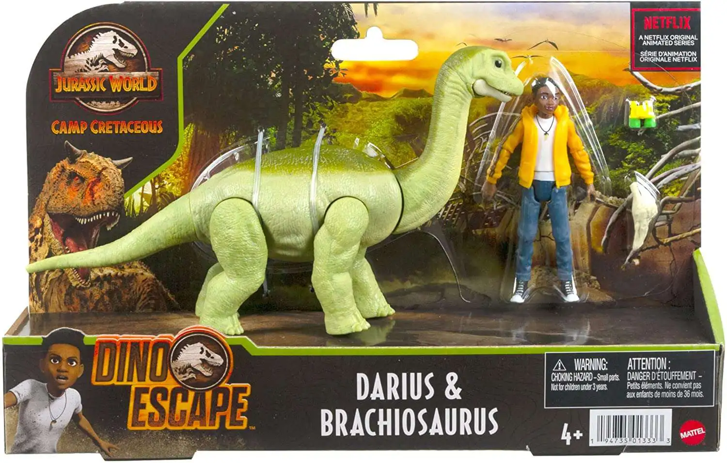 Buy 💯 Jurassic World Camp Cretaceous Dino Escape Darius & Brachiosaurus Action Figure 2-Pack 🛒