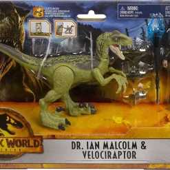 Budget 🎉 Jurassic World Dr. Ian Malcom & Velociraptor Action Figure Set ⌛