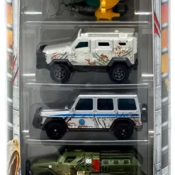 Brand new ✨ Jurassic World Matchbox Battle Damage Island Transport Team Die Cast Car 5-Pack 🔥