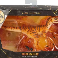 Hot Sale 🔥 Jurassic Park The Lost World Amber Collection Velociraptor Action Figure [Orange] 🌟