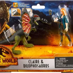 Promo ⭐ Jurassic World Dominion Claire & Dilophosaurus Action Figure 2-Pack ❤️