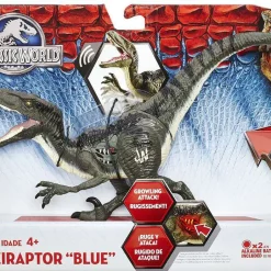 Outlet 🔥 Jurassic World Growler Velociraptor Blue Action Figure ❤️