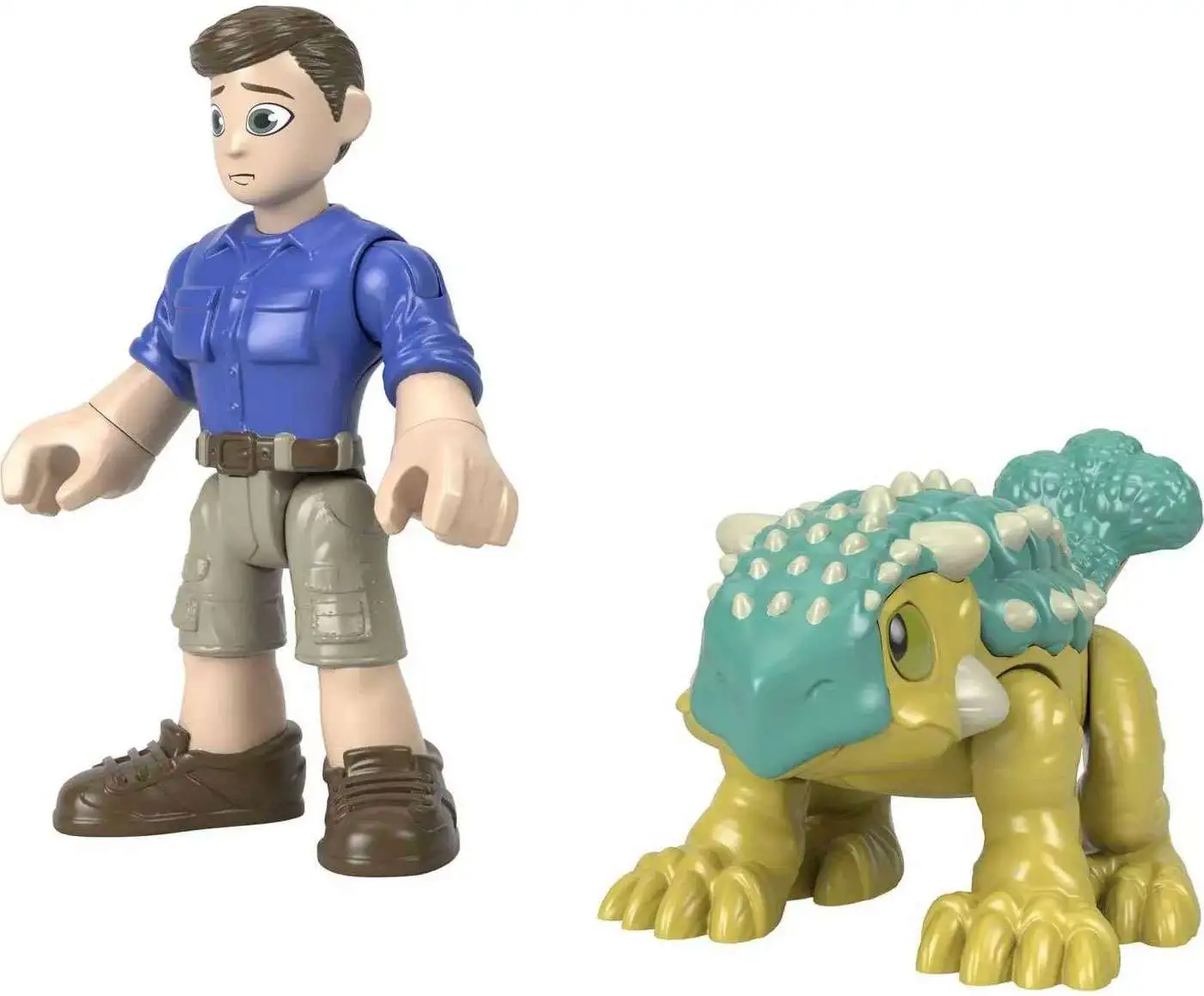 Best Pirce โค๏ธ Fisher Price Jurassic World Imaginext Camp Cretaceous Ankylosaurus 'Bumpy' & Ben Figure Set ๐ - Image 3