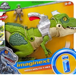 Hot Sale ⌛ Fisher Price Jurassic World Imaginext Mega Mouth T-Rex Figure Set ❤️
