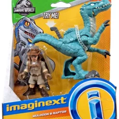 Budget ๐งจ Fisher Price Jurassic World Imaginext Muldoon & Raptor Figure Set ๐ฅ
