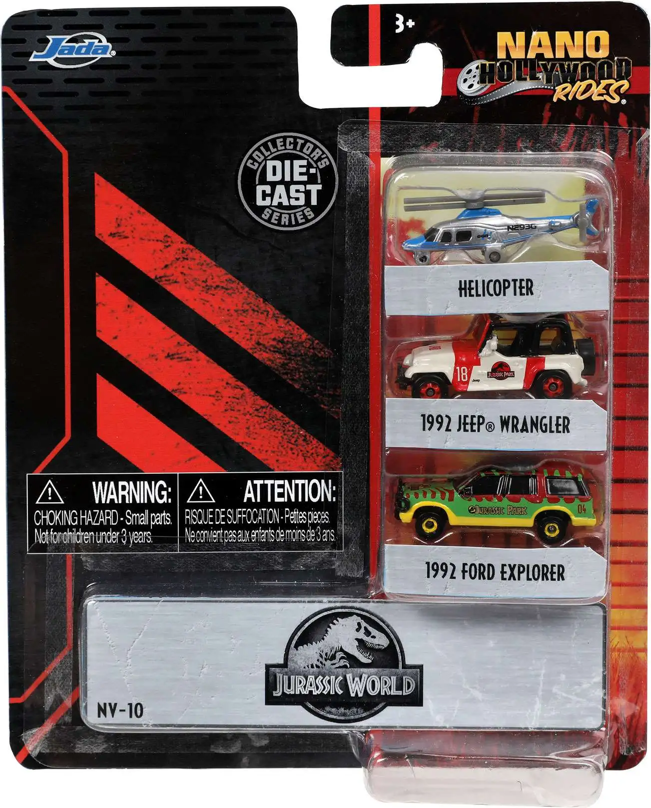 New ๐ Hollywood Rides Nano Jurassic Park 1.6-Inch Diecast Vehicle 3-Pack ๐ฏ