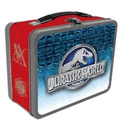 Discount 🎁 Jurassic World Raptors 8.5-Inch Tin Tote Lunch Box 🌟