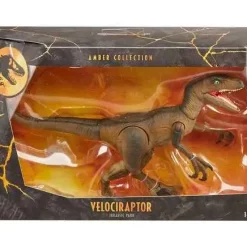 Best Sale 🤩 Jurassic Park Amber Collection Velociraptor Action Figure 🥰