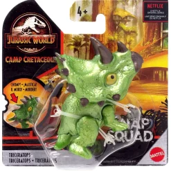 Best Sale 👏 Jurassic World Camp Cretaceous Snap Squad Triceratops Mini Figure [Green] 🌟