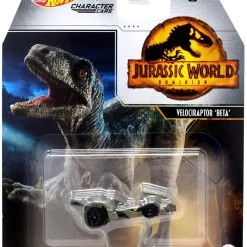 Coupon 🤩 Jurassic World Dominion Hot Wheels Character Cars Velociraptor 'Beta' Die Cast Car 🛒