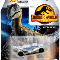 Budget 👏 Jurassic World Dominion Hot Wheels Character Cars Velociraptor 'Blue' Die Cast Car 🎁