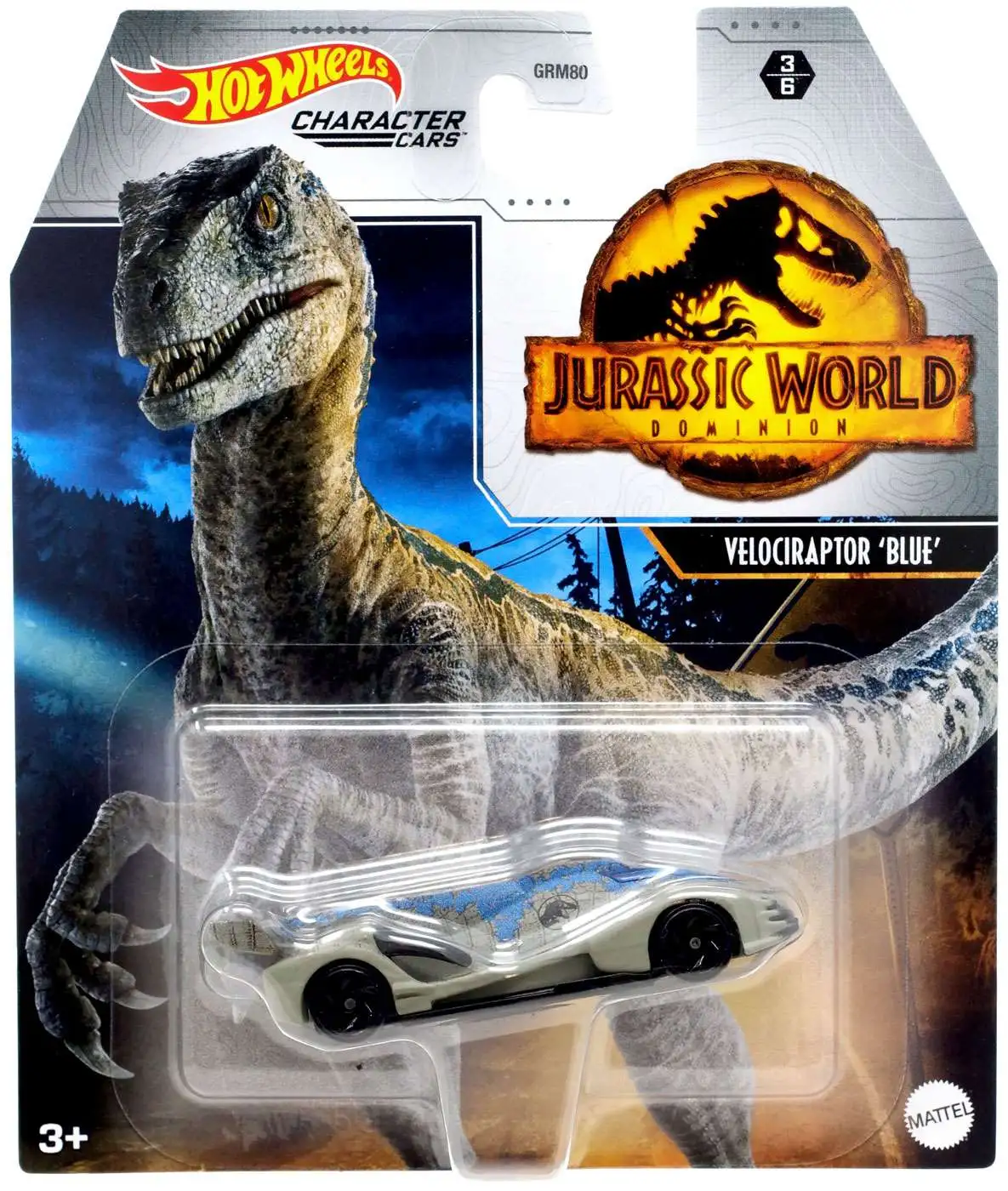 Budget ๐ Jurassic World Dominion Hot Wheels Character Cars Velociraptor 'Blue' Die Cast Car ๐