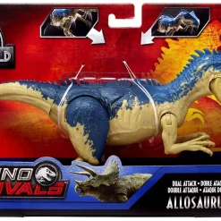 Best Pirce 😀 Jurassic World Fallen Kingdom Dino Rivals Allosaurus Action Figure [Dual Attack, Damaged Package] 🔔