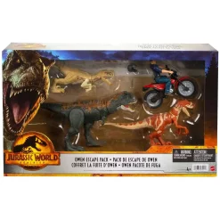 Coupon 🔔 Jurassic World Dominion Owen Escape Pack Action Figure 4-Pack [Owen Grady on Motorcycle, 2x Atrociraptors & Carnotaurus] 🌟