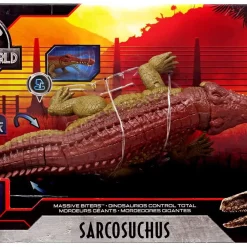 New 👏 Jurassic World Fallen Kingdom Primal Attack Sarcosuchus Action Figure [Massive Biters, Red Back] 🤩