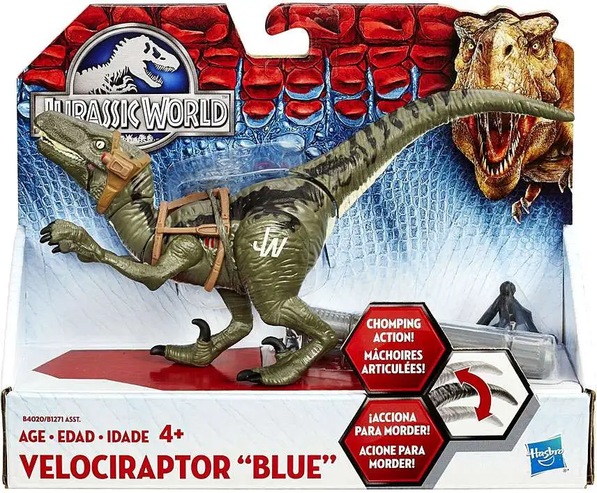 Budget 💯 Jurassic World Bashers & Biters Velociraptor Blue Action Figure 🔥
