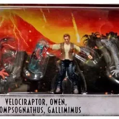 Best Sale ✨ Jurassic World Fallen Kingdom Velociraptor, Owen, 2x Compsognathus & Gallimimus Exclusive Action Figure 5-Pack 👏
