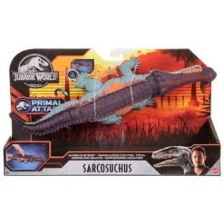 New ✔️ Jurassic World Fallen Kingdom Primal Attack Sarcosuchus Action Figure [Massive Biter, Purple Back] 💯