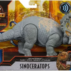 Cheapest 🎉 Jurassic World Camp Cretaceous Sinoceratops Action Figure [Sound Strike, Damaged Package] ❤️