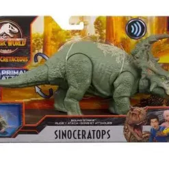Outlet 🛒 Jurassic World Camp Cretaceous Sinoceratops Action Figure [Sound Strike, Green Version, Loose] 🎁