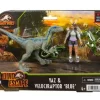 Best Sale ❤️ Jurassic World Camp Cretaceous Dino Escape Yaz & Velociraptor Blue Action Figure 2-Pack [Includes 2 Compys] 🌟